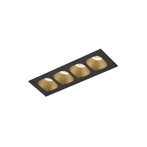 Wever & Ducré+PIRRO petit 4.0 LED 7.6W 640lm 350mA 2700K CRI>90 28°, süvisvalgusti, matt must/šampanja, liiteseadmeta